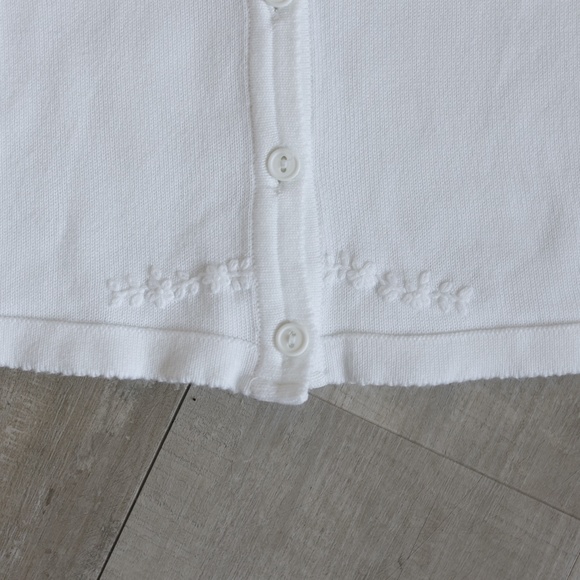 Girls White Cardigan White Embroidery Feltman Brothers 18 Months RARE - Picture 4 of 5